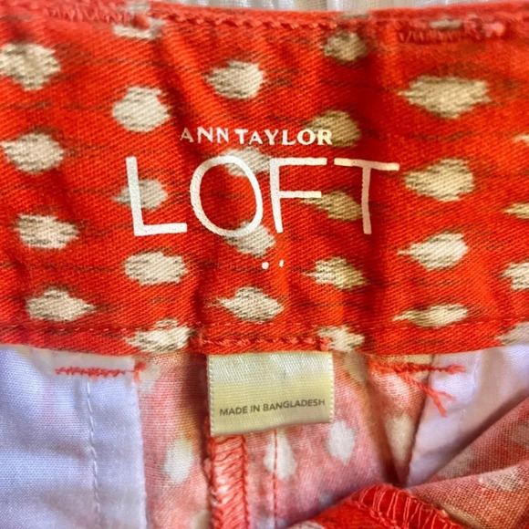 85%OFF❣️Ann Taylor LOFT Orange Ikat Pattern, The Riviera Short, 4 - Picture 6 of 9